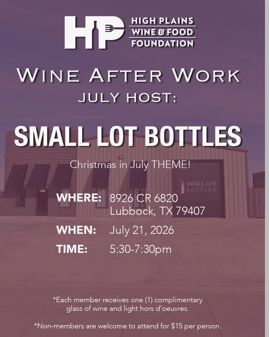 Small Lot Bottles Partners with High Plains Wine &amp; Food Foundation for Christmas in July Wine After Work